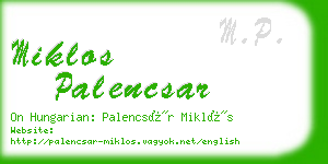 miklos palencsar business card